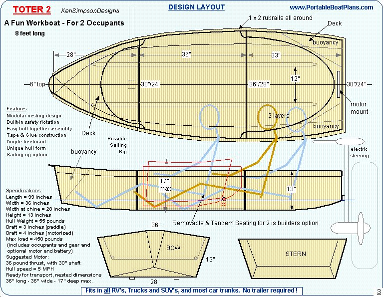 Free layout duck boat plans | Biili Boat plan