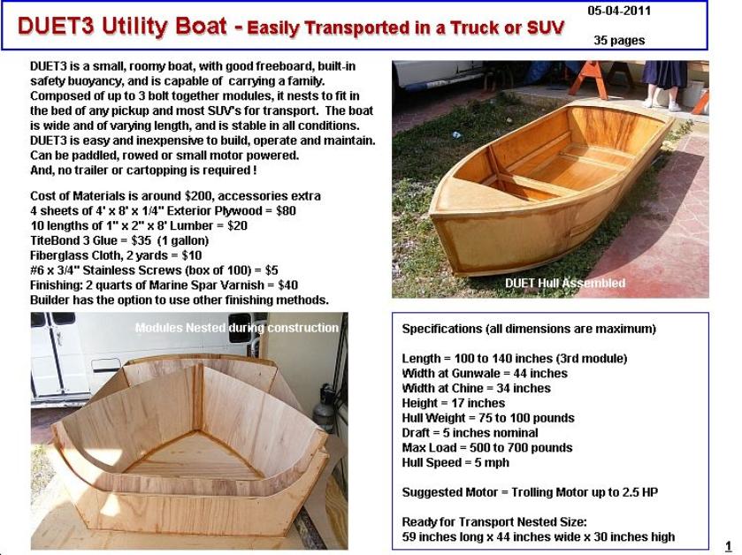 PORTABLE BOAT PLANS