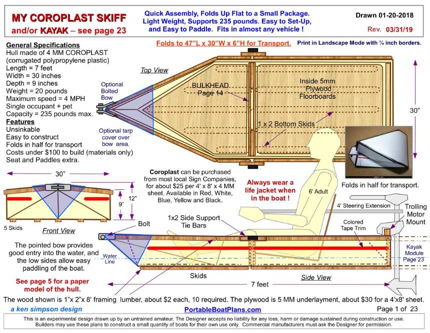 PORTABLE BOAT PLANS