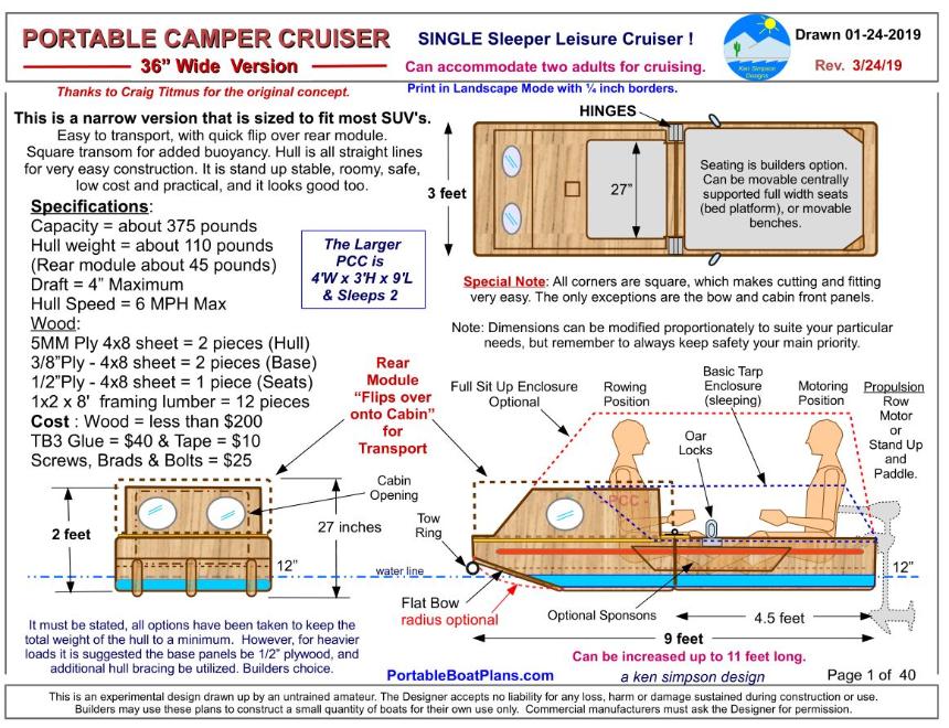 PORTABLE BOAT PLANS