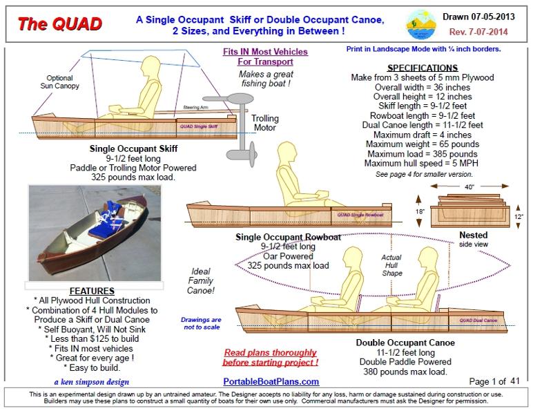 PORTABLE BOAT PLANS